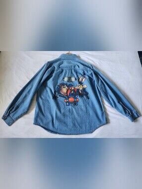 Vintage Looney Tunes 1993 Denim Button Up Shirt